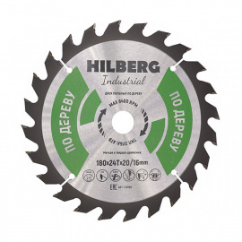 Диск пильный Hilberg Industrial HW180 по дереву 24 зуба 180х20мм