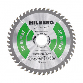 Диск пильный Hilberg Industrial HW192 по дереву 48 зубьев 190х30 мм