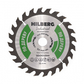 Диск пильный Hilberg Industrial HW160 по дереву 24 зуба 160х20 мм