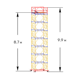 Вышка-тура строительная ВСП-250 1.6х1.6 м высота 9.9 м