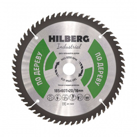 Диск пильный Hilberg Industrial HW187 по дереву 60 зубьев 185х20 мм