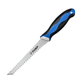 Ножовка по гипсокартону Зубр с пластиковой рукояткой 150 мм