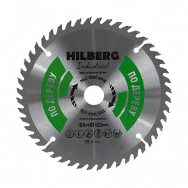Диск пильный Hilberg Industrial HW161 по дереву 48 зубьев 160х20 мм