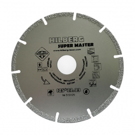 Диск с вальфрамно-карбитной крошкой  Hilberg Super Master сегментный 125 мм