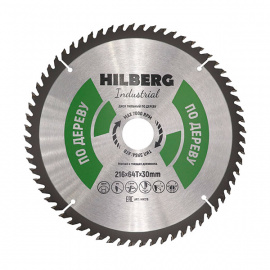 Диск пильный Hilberg Industrial HW218 по дереву 64 зуба 216х30 мм