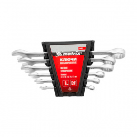 Ключи комбинированные в наборе Matrix матовый хром 6-17 мм, 6 предметов
