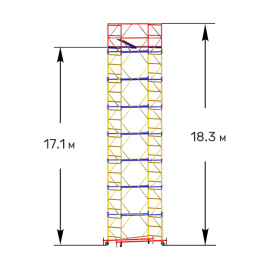 Вышка тура строительная ВСП-250 1.2х2 м высота 18.3 м
