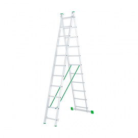 Лестница двухсекционная Высота 2х11 алюминиевая 5.14 м