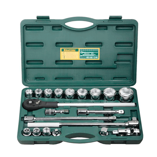 Головки торцевые в наборе Kraftool Industrie Qualitat 3/4", 20 предметов