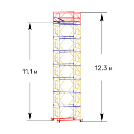 Вышка тура строительная ВСП-250 1.6х1.6 м высота 12.3 м