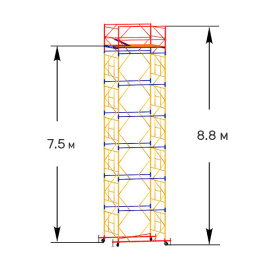 Вышка-тура строительная ВСП-250 2х2 м высота 8.8 м