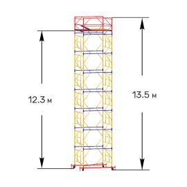 Вышка-тура строительная ВСП-250 1.6х1.6 м высота 13.5 м