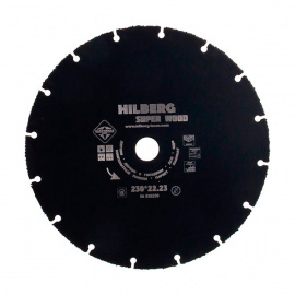 Диск с вальфрамно-карбитной крошкой Hilberg Super Wood многофункциональный 230 мм