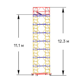 Вышка-тура строительная ВСП-250 1.2х2 м высота 12.3 м