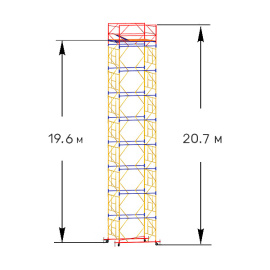 Вышка тура строительная ВСП-250 1.6х2 м высота 20.7 м