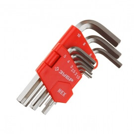 Ключи шестигранные в наборе Зубр Мастер короткие HEX 1.5-10 мм, 9 шт