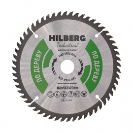 Диск пильный Hilberg Industrial HW162 по дереву 56 зубьев 160х20 мм