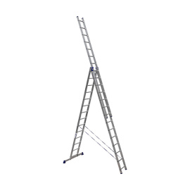 Лестница трехсекционная Alumet H3 5314 универсальная 3х14 алюминиевая 9,26 м