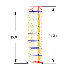 Вышка-тура строительная ВСП-250 2х2 м высота 17.2 м