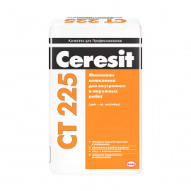 Шпаклёвка цементная Ceresit CТ 225 серая фасадная финишная 25 кг
