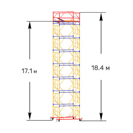 Вышка тура строительная ВСП-250 2х2 м высота 18.4 м