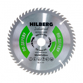 Диск пильный Hilberg Industrial HW167 по дереву 56 зубьев 165х20 мм