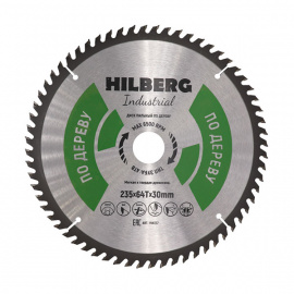 Диск пильный Hilberg Industrial HW237 по дереву 64 зуба 235х30 мм