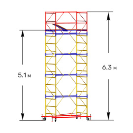 Вышка-тура строительная ВСП-250 1.2х2 м высота 6.3 м
