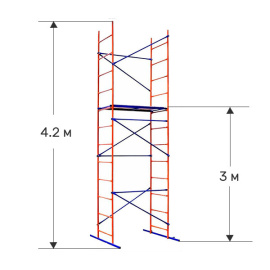 Вышка-тура строительная Дачник 0.7х1.2 м высота 4.2 м