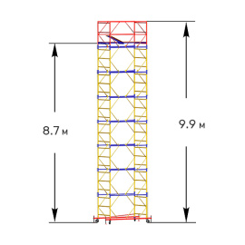 Вышка-тура строительная ВСП-250 1.2х2 м высота 9.9 м