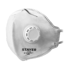 Полумаска фильтрующая Stayer FV-80 многослойная с клапаном FFP1
