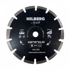 Диск алмазный Hilberg Laser HM305 по асфальту, сегментный 230 мм