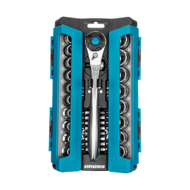 Головки торцевые в наборе Gross 1/2" и 3/8", 36 предметов