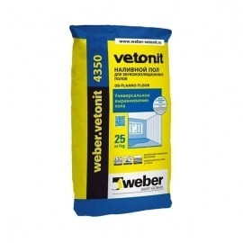 Наливной пол Weber Vetonit 4350 для звукоизоляционных полов 25 кг