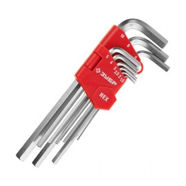 Ключи шестигранные в наборе Зубр Мастер удлиненные HEX 1.5-10 мм, 9 шт