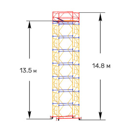 Вышка-тура строительная ВСП-250 2х2 м высота 14.8 м
