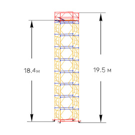 Вышка тура строительная ВСП-250 1.6х2 м высота 19.5 м