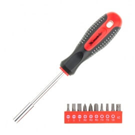 Отвертка с битами в наборе Matrix Fusion трехкомпонентная рукоятка 10 шт