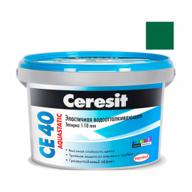 Затирка Ceresit CE 40 Aquastatic, эластичная, цвет зеленый N70, 2 кг
