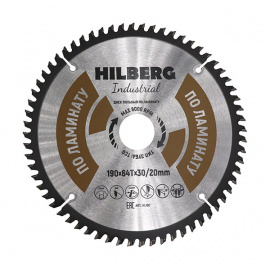Диск пильный Hilberg Industrial HL190 по ламинату 64 зуба 190х30 мм