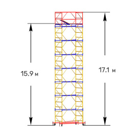 Вышка-тура строительная ВСП-250 1.2х2 м высота 17.1 м