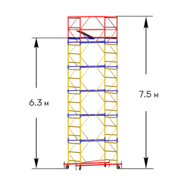 Вышка тура строительная ВСП-250 0.7х1.6 м высота 7.5 м