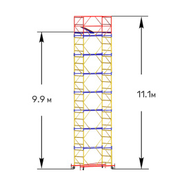 Вышка-тура строительная ВСП-250 1.2х2 м высота 11.1 м