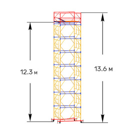 Вышка-тура строительная ВСП-250 2х2 м высота 13.6 м