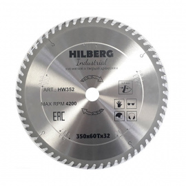 Диск пильный Hilberg Industrial HW352 по дереву 60 зубьев 350х32 мм