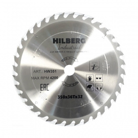 Диск пильный Hilberg Industrial HW351 по дереву 36 зубьев 350х32 мм