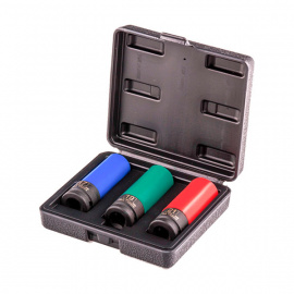 Головки торцевые в наборе Stels ударные удлиненные для колесных дисков 1/2", 3 предмета