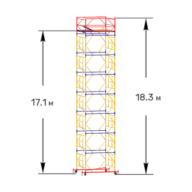 Вышка-тура строительная ВСП-250 1.6х1.6 м. высота 18.3 м