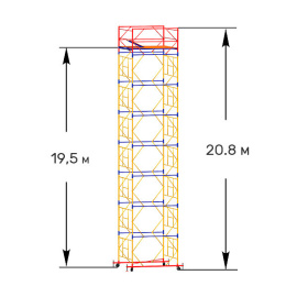 Вышка-тура строительная ВСП-250 2х2 м высота 20.8 м