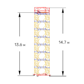 Вышка тура строительная ВСП-250 1.6х2 м высота 14.7 м